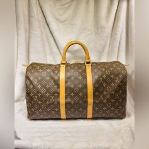 Authentic Louis Vuitton Keepall 50 luggage travel duffel bag